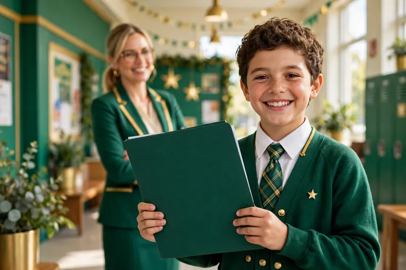 Student with a report card