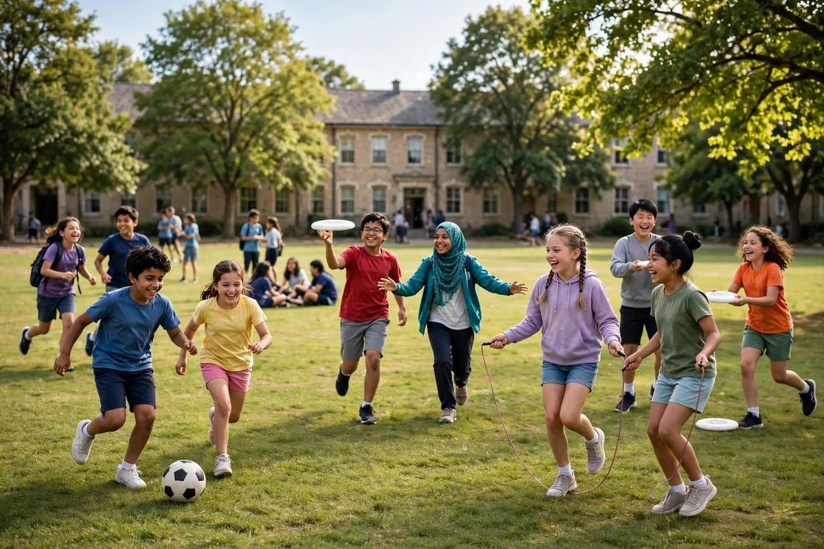 Students at a school activity